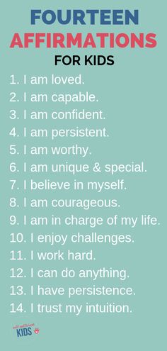 the four affirmations for kids