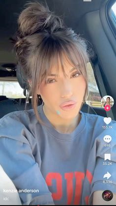 Long Bangs Style Ideas, Thick Hair Wispy Bangs, Hair Cuts Long Bangs, 2024 Bangs Trend, Whispy Baby Bangs Long Hair, Hidden Bangs, Long Hair With Bangs Round Face, Bottle Neck Bangs Hair, Dark Hair With Bangs