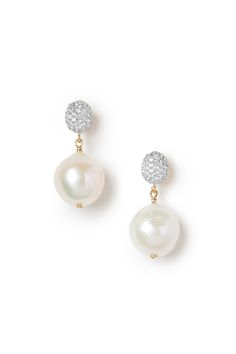 Color_Gold/Rhodium Pearl Drop Earrings Gold, Crystal Cluster, Classic Beauty, Pearl Drop Earrings, Pearl Drop, Pearl White, Everyday Fashion, Gold Plate, Plating