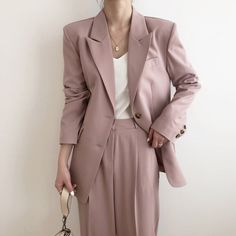 Korean Student, Women Blazers, Blazer Set, Tuxedo Jacket, Professional Dresses, Trouser Style, Formal Business, Blazer Fashion