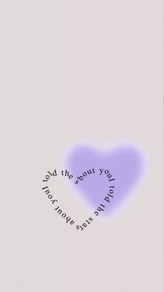 a purple heart with the words and the word i love you written in black on it