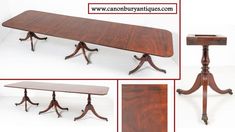 an image of a wooden table with three legs and one leg on the other side