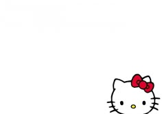 an image of a hello kitty wallpaper in black and white with a red bow