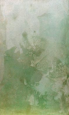 an abstract painting with green and white colors