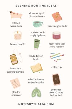 12 Evening Routine Ideas Routines Ideas, Daglig Motivation, Acne Tips, Evening Routines, Sunday Reset, Pampering Routine, Daily Hacks