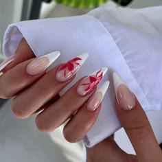 Red And French Nails, 25th Birthday Nails Ideas, Europe Nail Ideas, Birthday Nail Set Ideas December, Paznokcie Hello Kitty, Office Nails, Kutek Disney, August Nails, Nagel Tips