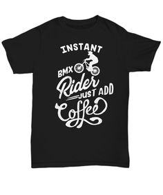 a black t - shirt that says instant drawing just add coffee