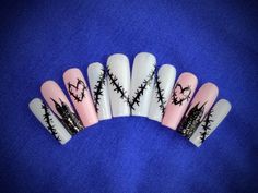 Karol G Strip Love Pink Press on Nails Etsy Pink Karol G Nails, Bichota Nails Karol G, Karol Nails, Bichota Season Nails, Karol G Nails Design, Karol G Nails, Full Nails, Jersey Nails, Nail Vibes