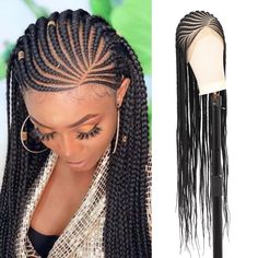 PRICES MAY VARY. [Super Large13x8" HD Lace Area] Do you want a perfect braids wig? Our 13x8" HD lace front braided wigs are sure to be suitable for you. The oversize 13x8" hd lace is extremely breathable and comfortable. The transparnet HD lace mimics the skin tone and texture of your scalp, allowing the lace cap to blend naturally with your scalp and making the trendy patterned design on top of your head look like you braided it yourself. This is the best box braid wig for you, get it quickly! Braided Lacefront Wig, Braids Wigs & Hair Extensions, Knotless Box Braids Lace Wig, Braided Wigs Hair So Fly, Box Braids Wigs & Hair Extensions, Box Braid Lace Frontal Wig, Braided Wigs Express Wig Braids Usa, Braided Up So, Braided Wigs For Kids