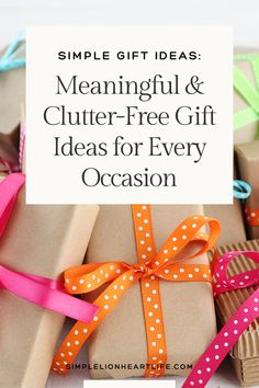 Simple Gift Ideas: Meaningful & Clutter-Free Gift Ideas for Every Occasion Relief Society Birthday Gift Ideas, Clutter Free Gifts, Gift Ideas Meaningful, Relief Society Birthday Gifts, Simple Gift Ideas, Relief Society Birthday, Free Gift Idea, Mindfulness App, Minimalist Mom