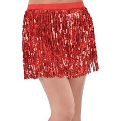 Adult Red Sequin Skirt Red Lined Skirt For Night Out, Red Mini Skirt For Costume Party, Red Skort For Summer Party, Tinsel Skirt, Red Skirt For Christmas Holiday, Red Bottoms For Costume Party In Summer, Red Bottoms For Summer Costume Party, Red Fitted Skort For Party, Fitted Red Skirt For Holiday