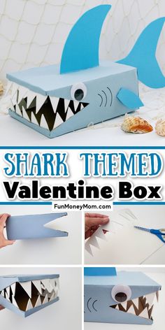 shark themed valentine box for kids to make