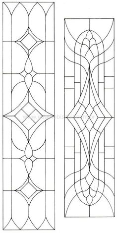 two stained glass panels with different shapes and sizes