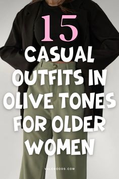 15 casual outfits in olive tones for older women Work Looks For Women Casual, Boho Clothes For Older Women, Green Hat Outfit, Olive Jeans Outfit, Army Green Outfit, Olive Pants Outfit, Olive Green Pants Outfit, Mina Starsiak, Green Outfits For Women