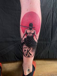 Roronoa zoro samurai tattoo Zoro Samurai Tattoo, Zoro Leg Tattoo, Roronoa Zoro Tattoo Design, Roronoa Zoro Tattoo Ideas, Zoro Tattoo Design, Zoro Samurai