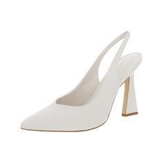 Manufacturer: Marc Fisher Size Origin: US Style Type: Slingback Heels Collection: Marc Fisher Closure: Material: Man Made Fabric Type: Faux Leather Sku: BH5940538 Size: 10.  Color: Off-White.  Gender: female.  Age Group: adult. Heels Collection, Slingback Heels, White Heels, Slingback Heel, Marc Fisher, Leather Pumps, Shoes Women Heels, Gender Female, Clothing And Shoes