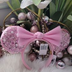 Millennial Pink Bow Disney Parks Minnie Ears Limited 2021 Baublebar Headband New Disneyland World, Disney Mouse Ears, Minnie Mouse Headband, Disney Minnie Mouse Ears, Disney Headbands, Disney Mickey Ears, Minnie Mouse Ears Headband, Retro Disney, Millennial Pink