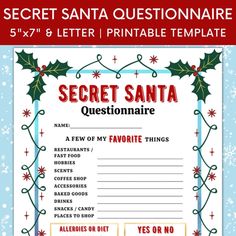 secret santa letter and printable template for the kids to write their own christmas wishes