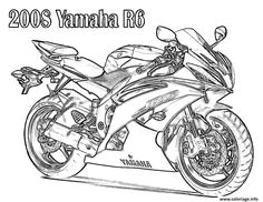 a drawing of a yamaha r6 motorcycle