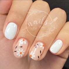 Oval Nails Designs, Sunflower Nails, Subtle Nails, Short Acrylic, Easter Nails