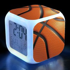 PRICES MAY VARY. ⏰【Bedside Clock Handheld Sized】L x W x H:3.1 x 3.1 x 3.1 inches. ⏰【Led Digital Clock】High-Definition Led Display show you a clear time, date, week, temperature, support for 12-hour and 24-hour time formats. ⏰【7 Color Night Light Alarm Clock】Multi-color night lights can be used as mood light or screen backlight to clearly see the time at night. It's a good for kids sleeping traning, to teach kids when it's time for bed and wake up. ⏰【Alarm Clock for Bedroom】This kids digital cloc Cute Alarm Clocks, Boys Basketball Bedroom, Cute Alarm Clock, Basketball Bedroom, Kids Alarm Clock, Light Alarm Clock, Bedside Clock, Clock Home Decor, Boy Girl Bedroom