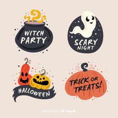 halloween stickers with witches, pumpkins and jack - o'- lanternes