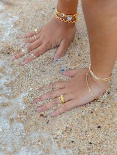 Tarnish Resistant Gold Jewelry For Beach, Tarnish Resistant Gold Beach Jewelry, Dainty Gold Bracelets For Beach, Dainty Gold Bracelet For Beach, Dainty Gold Beach Bracelets, Dainty Yellow Gold Jewelry For Beach, Beach Toe Ring Jewelry, Gold Stackable Rings For Promise, Dainty 14k Gold Filled Jewelry For Beach