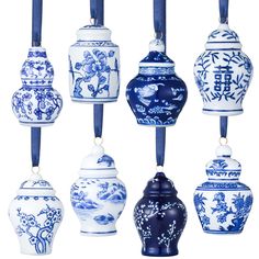 PRICES MAY VARY. Available 8 Styles: what you will receive are 8 pieces of mini Christmas ornaments with hanging ribbons, mainly colored in blue and white, and designed in the shapes of ginger jars, delicate and artistic; Sufficient quantities and diverse types could fully meet your Christmas tree or table decoration needs Chinoiserie Design: as you can see in the pictures, our blue and white ginger jars adopt elegant patterns and colors of traditional Chinese porcelain, full of classic and past Blue And White Christmas Tree, Jar Ornaments, Chinoiserie Ornaments, Blue And White Christmas, White Christmas Tree Decorations, Ornaments Ceramic, Ceramic Christmas Ornaments, Mini Christmas Ornaments, Tree Decorations Christmas