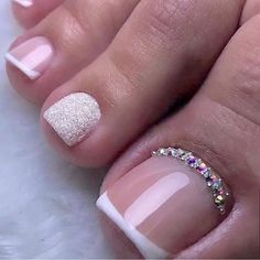 Light Pink Fashion Fake Toenails. Provided By Onico Imported. Pink Jeweled Nails, Nagel Tips