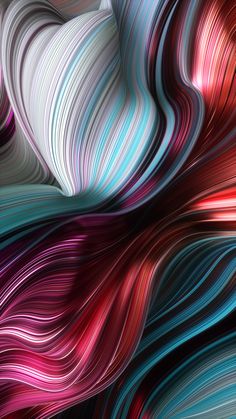 an abstract background with wavy lines in red, white and blue colors that appear to be flowing