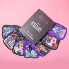 Disney Villains 7-Day Set includes: 7 MakeUp Erasers approx. 5in x 4in. One mini for every day of the week! #1 sustainable makeup remover in the world. Erase ALL Makeup With JUST Water! Including waterproof mascara, eyeliner, foundation, lipstick, & more! The Original MakeUp Eraser is a premium, patented, polyester cloth made up of millions of tiny hair-like fibers that work together to create a "suction" for all dirt, makeup, & oil in your pores. Double-sided to erase makeup with the short fibe Disney Villains Makeup, Makeup Eraser Cloth, Sustainable Makeup, Original Makeup, Mascara Eyeliner, Makeup Eraser, Makeup Wipes, Makeup To Buy, How To Exfoliate Skin