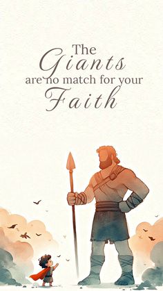 The Giants are no match for your faith. Christian wallpaper. Save, use, share and follow for more Faith Phone Backgrounds, Godly Quotes Aesthetic, Bible Verse Illustration, Bible Quotes Pictures, Christian Quotes Wallpaper, Bible Images, Ayat Quran, Bible Quotes Images, Church Quotes