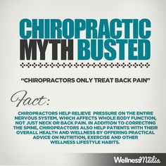 an advertisement for chiropractic myth busted