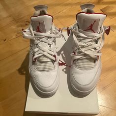 Used But In Great Condition Size 11 Can Negotiate Prices No Refunds Dm For More Information Jordans 4 Metallic Red, Jordan 4 Metallic Red, Jordan 4 Metallic, Shoes Jordan, Jordan Red, Jordans For Men, Jordan Shoes, Mens Shoes Sneakers, Red Color