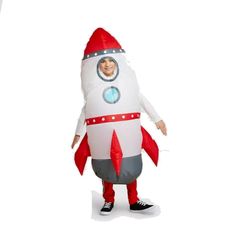 a man in a costume that looks like a rocket ship