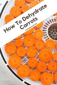 how to dehydraate carrots in the air fryer with text overlay