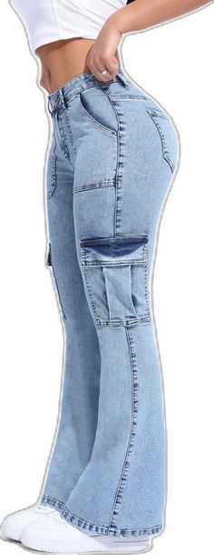 Denim Cargo, Jeans Cargo, Flared Pants, Flare Pants, Denim Women, Women Jeans, Pants For Women, France, Clothes For Women