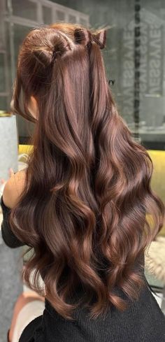 cute hairstyle with bow, boho hairstyle, Adorable hairstyles, cute hairstyle, cute braid with bow, Adorable hairstyles for long hair, cute hairstyles for school, Adorable hairstyles for medium hair, Adorable hairstyles easy, pretty hairstyle, easy cute hairstyles Bow Hair Styles On Braids, Bow With Hair Hairstyles, New Cute Hairstyles, 18th Hairstyles Birthday, Birthday Party Hairstyles For Medium Hair, Hair Fancy Styles, Cute Hairstyles For Family Pictures, Hair Inspo For Graduation, 2 Bow Hairstyle