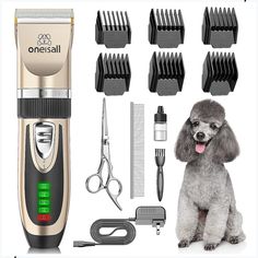 oneisall Dog Clippers Low Noise, 2-Speed Quiet Dog Grooming Kit Rechargeable Cordless Pet Hair Clipper Trimmer Shaver for Sma Dog Scared, Dog Hair Vacuum, Green Hand, Hair Clipper, Guard Dogs, Dog Face