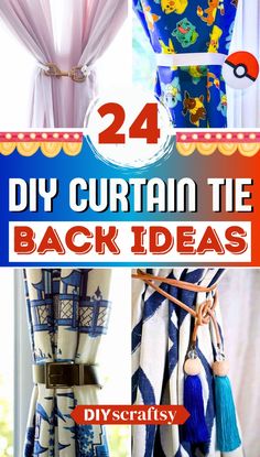 the instructions to make diy curtain tie back ideas for curtains and drapes, with pictures