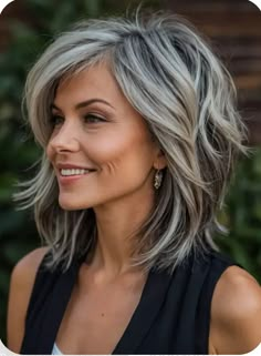 Grey Hair Shaggy Bob, Over 50 Gray Hairstyles For Women, Hairstyles For Long Gray Hair Over 50, Shag Grey Hair, Medium Length Grey Hair Styles Over 50, Women’s Hairstyles Over 50, Short Layered Hair Medium, Layered Gray Hair Over 50, Shag Hairstyles Fine Hair