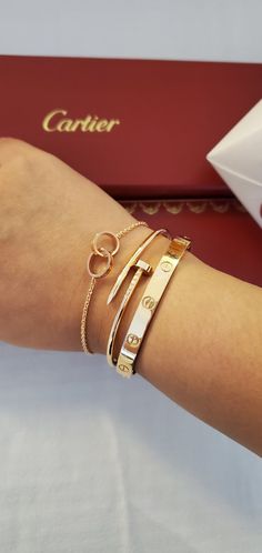 Cartier Aesthetic Bracelet, Luxury Cartier Gold Bracelet As Gift, Luxury Cartier Gold Bracelet Elegant Style, Luxury Cartier Gold Bracelet, Luxury Elegant Cartier Bracelet, Luxe Jewelry, Cartier Jewelry, Jewelry Fashion Trends, Classy Jewelry