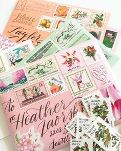 several different types of stamps on top of each other with the words air heather