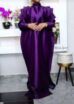 Mikado silk bubu Dress for Women. The boubou Gown is a good choice for special occasions and gatherings like weddings, birthdays, thanksgiving, etc. Also good Style for expectant mums who want to be relaxed and look sophisticated at a special event.  Made to order and customised to fit your size. Can be made in different colours too. Start a conversation if you need further information. Nigeria Bubu Gown Styles, Crepe Bubu Gown Styles, Silk Material Gown Styles, Buba Gown Styles, Silk Boubou Styles For Women, Mikado Bubu Styles, Mikado Styles, Mikado Silk Dress, Atampa Styles