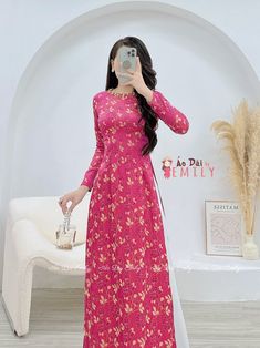 🌸 Material: Gấm Thai Tuan Stretchy level: 1/10 🌸 The measurement of this ao dai is in Vietnamese size. American size tends to be bigger for the same size. Please look at the SIZE CHART CAREFULLY before ORDERING. There might have some chalk writings on the fabric, these marks can be washed away. 🌸 No returns or exchanges. Buyer can contact seller about any issues with an order. 🌸 Follow us Facebook/aodaiemily www.aodaiemily.com 💜 Thank you very much💜 Traditional Pink Long Sleeve Ao Dai, Festive Pink Ao Dai, Pink Long Sleeve Maxi Dress For Festive Occasions, Festive Long Sleeve Pink Maxi Dress, Pink Fitted Long Sleeve Ao Dai, Festive Long Sleeve Ao Dai For Eid, Pink Long Sleeve Ao Dai For Party, Chalk Writing, Ao Dai Vietnam