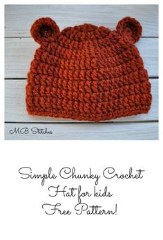 the simple chunk crochet hat for kids is free pattern