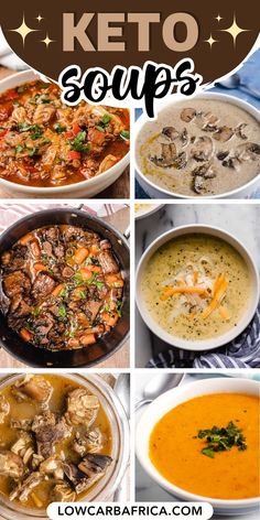 Explore a variety of flavors with these 17 Low Carb Soup recipes. Each recipe offers a unique blend of ingredients, ensuring a delightful and healthy soup experience. Perfect for keeping warm and staying on track with your low carb goals. #LowCarbSoups #HealthyEating #SoupVariety #KetoFriendly #NutritiousMeals Hearty Low Carb Soup, Zero Carb Soup Recipes, Keto Friendly Soups Low Carb, 5 And 1 Lean And Green Soup Recipes, Beef Soup Recipes Keto, Low Carb African Recipes, Keto Creamy Soups, Keto Soup Recipes Low Carb Crock Pot, Keto Friendly Soup Recipes