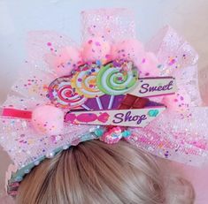 "\"Sweet Shop\" Candyland Themed Headband for both Adults and kids.  Choose a Size at Checkout! 🧁🍬" Candyland Headband, Candy Hats, Animations Character, Lollipop Costume, Candy Land Costumes, Candy Clothes, Candy Makeup, Candy Hair, Party Costumes