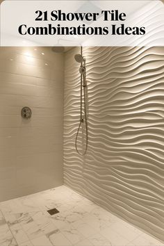 Choose tiles with sculptural elements or relief patterns for a three-dimensional effect that adds visual interest and depth to your shower walls. Huge Tiles Bathroom, Motion Tile Bathroom, Shower With Different Tile Walls, Tiled Shower Area Only, Shower Splash Back Ideas, Shower Lip Tile, Textured Tile Bathroom Walls, Wall Tile Patterns Bathroom, Modern Shower Tiles Design Ideas