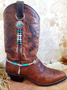 Boot Bling, Concho and Beads Boot Topper With Charm, Western, Handmade Bling for Your Boot Get Matching Boot Bracelet or Purse Dangle - Etsy Boot Bling Diy, Rachel Outfits, Cowboy Shooting, Shoe Bracelet, Boot Decor, Boot Charms, Beaded Hat Bands, Shoe Makeover, Horse Hair Jewelry